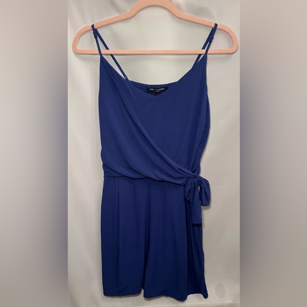 One Clothing Women's Blue Spaghetti Strap Romper